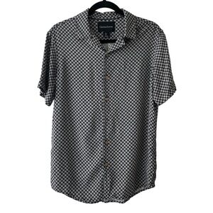 Christian Lacroix Top Mens Size S Abstract Button Up Black White Preppy